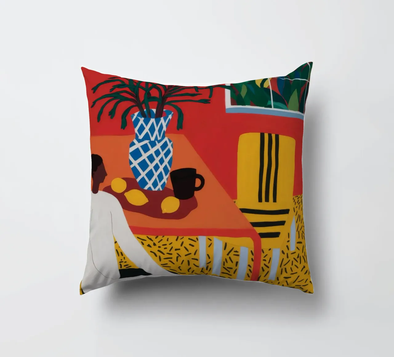 Leopard Print Contemplation decorative cushion by Tiga Bersama