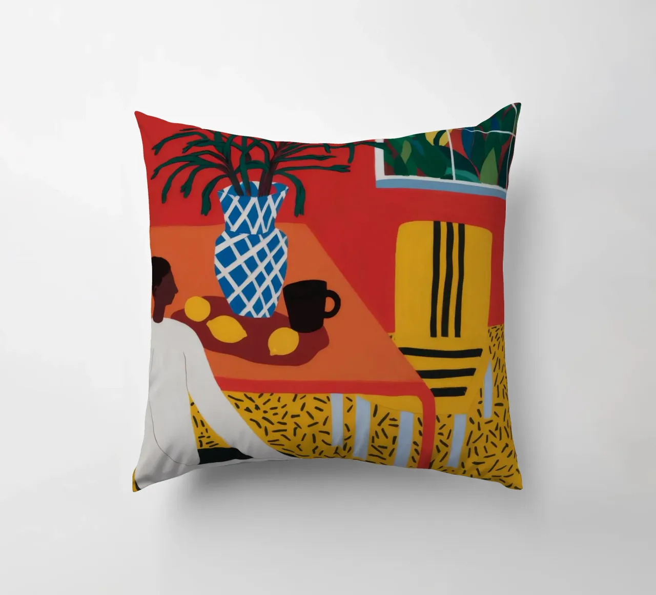 Leopard Print Contemplation decorative cushion by Tiga Bersama