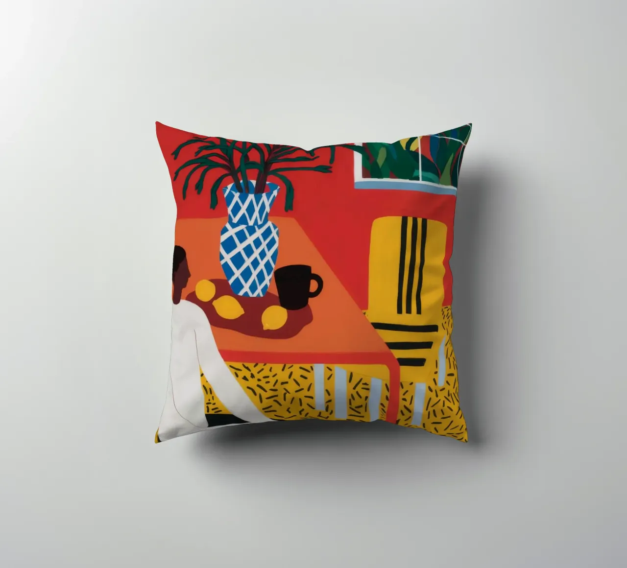 Leopard Print Contemplation decorative cushion by Tiga Bersama