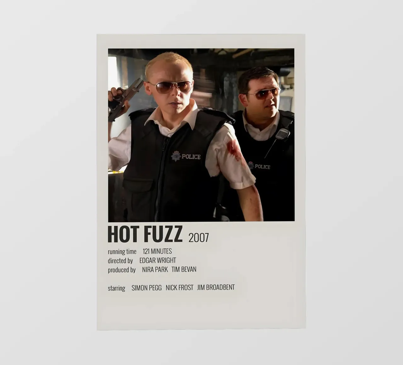 HOT FUZZ 2007 pellicola backlit da MVFminimalist