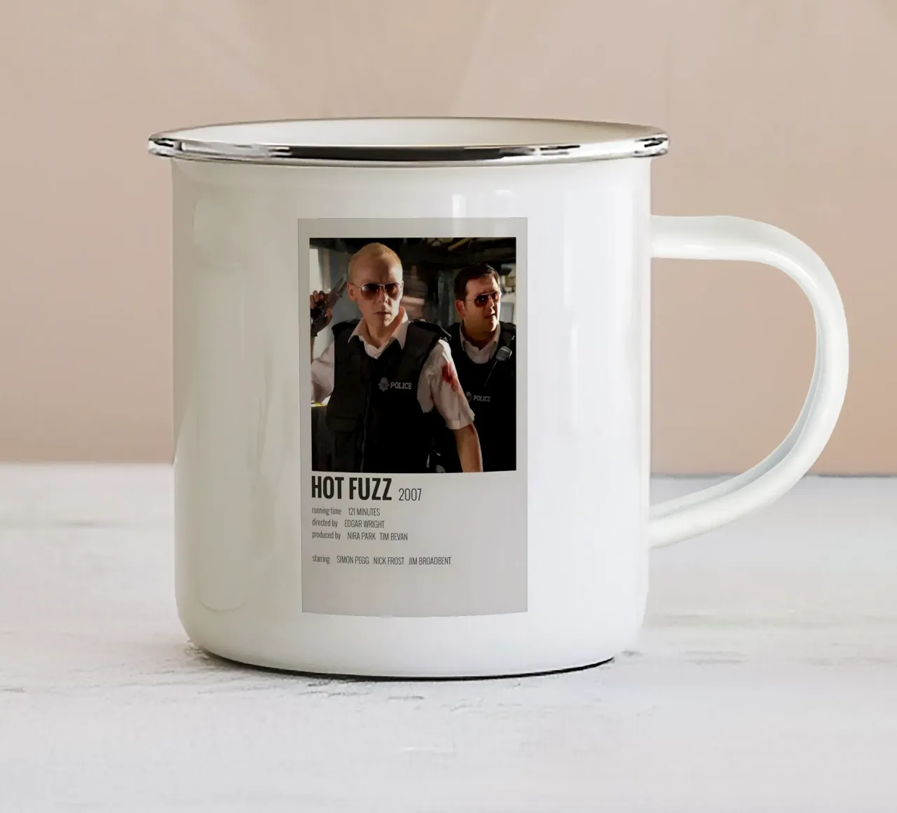 HOT FUZZ 2007 tazza in smalto da MVFminimalist