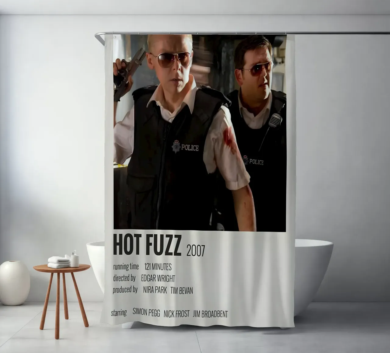 HOT FUZZ 2007 tenda da doccia da MVFminimalist
