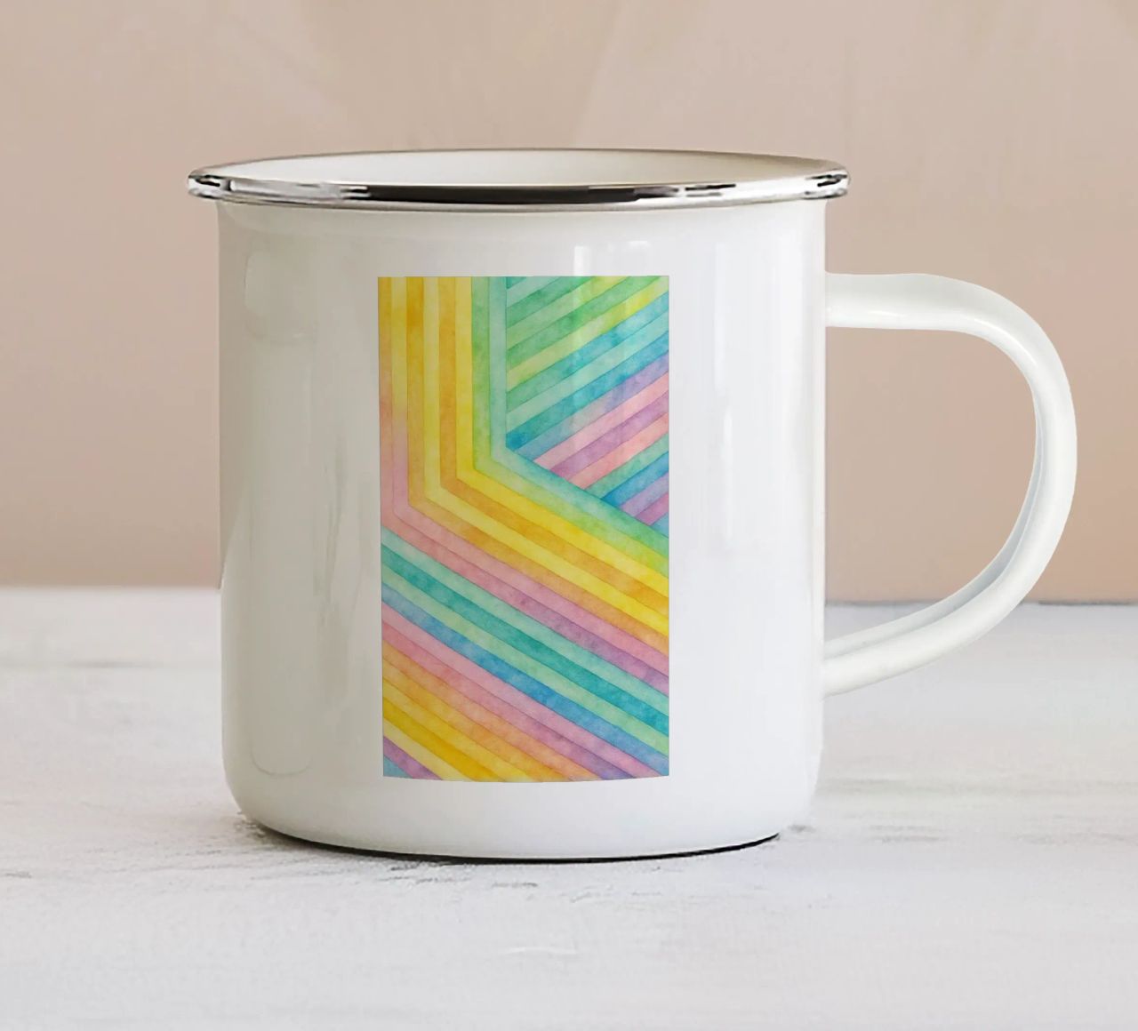 linea geometrica astratta tazza in smalto da arkhanz