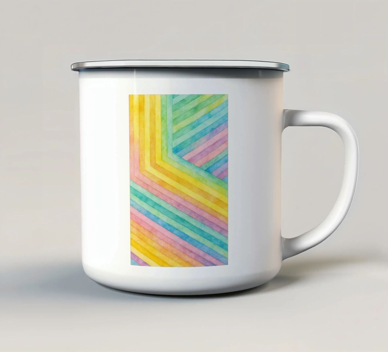 linea geometrica astratta tazza in smalto da arkhanz