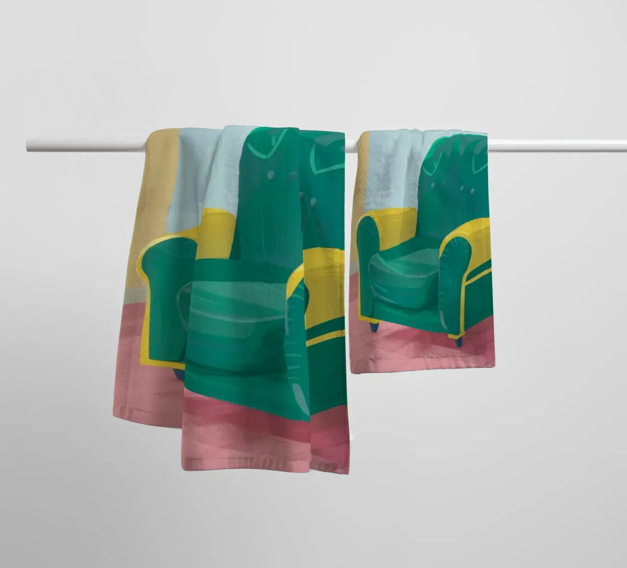 Green Armchair Solitude towel by Tiga Bersama