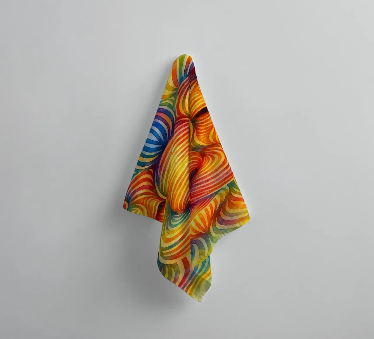 abstract geometric lion face line towel by arkhanz