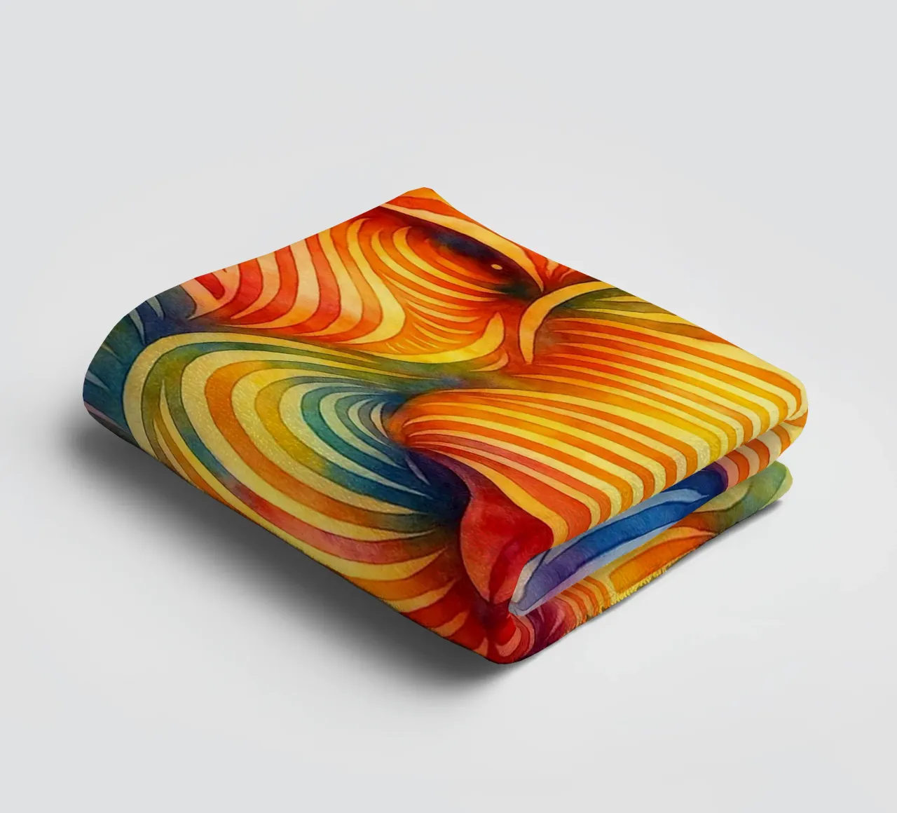 abstract geometric lion face line towel by arkhanz