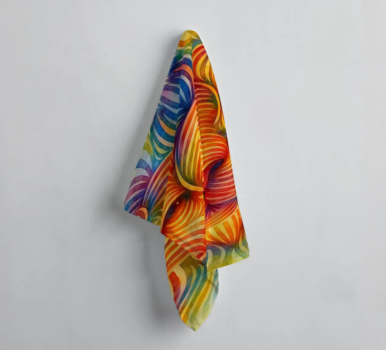 abstract geometric lion face line towel by arkhanz