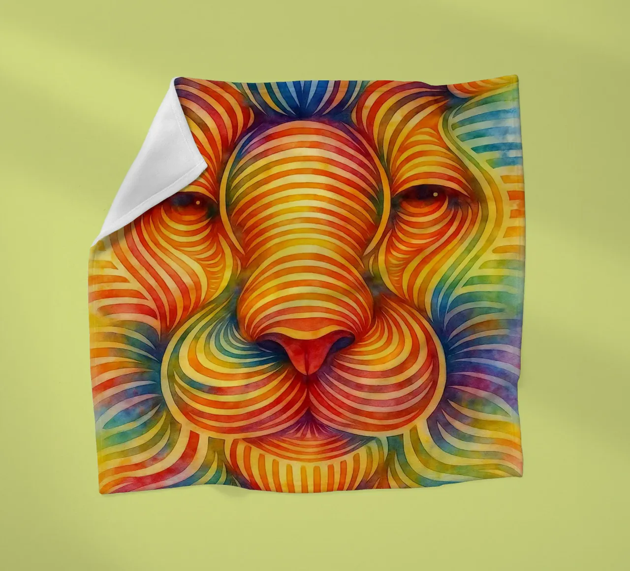 abstract geometric lion face line fleece blanket by arkhanz