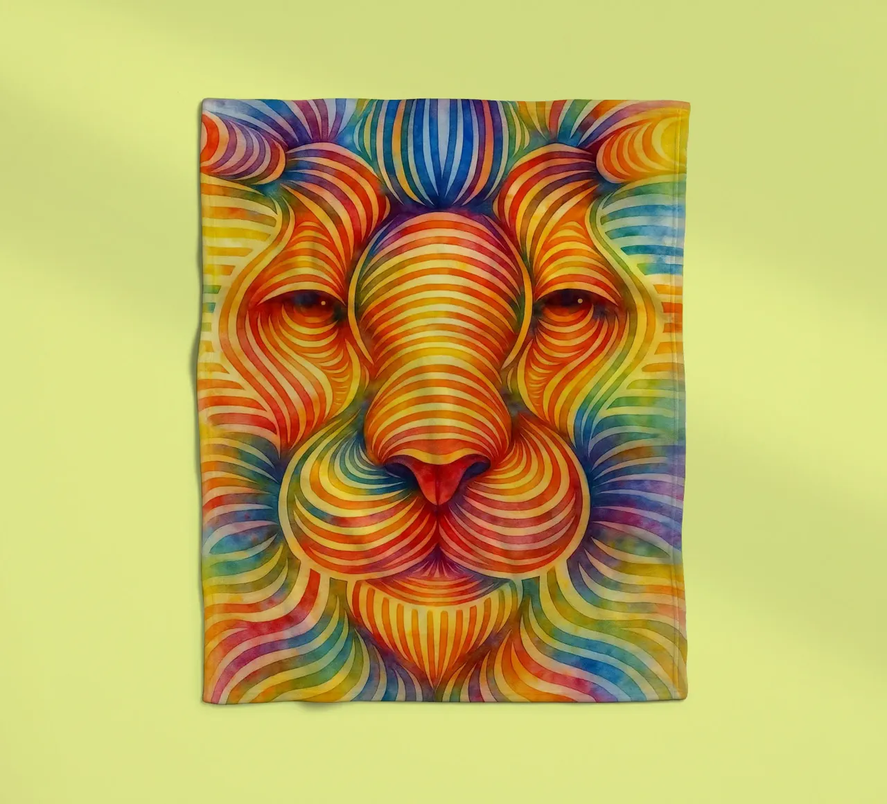 abstract geometric lion face line fleece blanket by arkhanz
