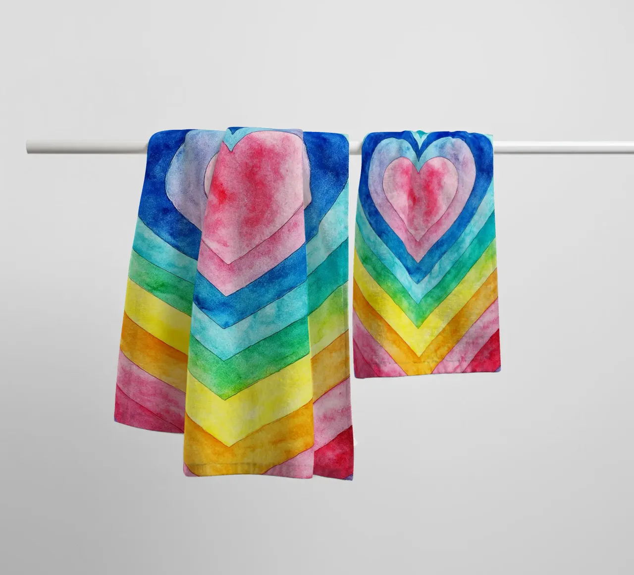 ligne géométrique abstraite de l'amour serviette de bain de arkhanz