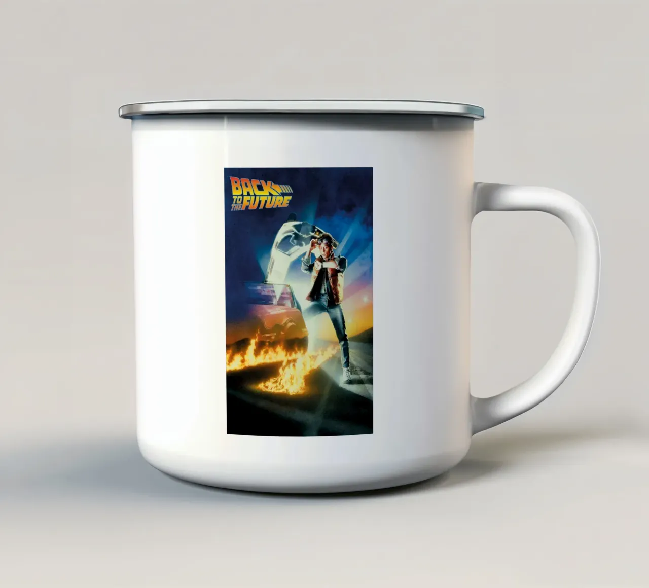 Beste oude films Back To The Future emaille mok van yurdom