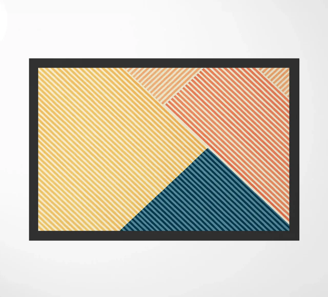 abstract geometric mountain line doormat by arkhanz