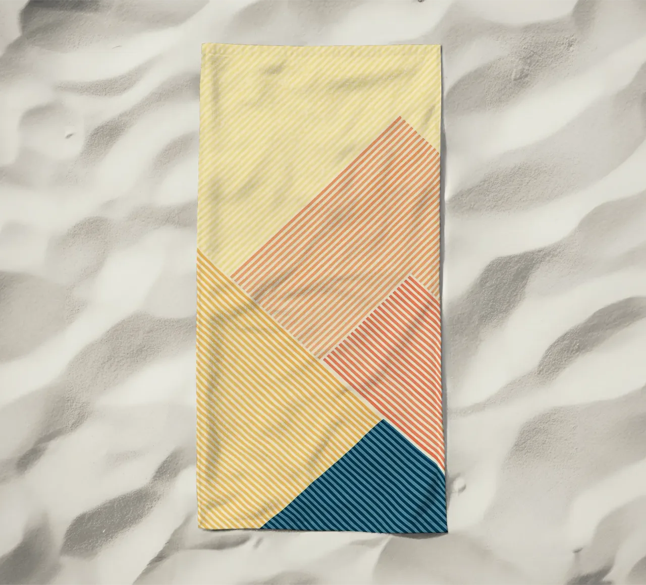 abstract geometric mountain line beach towel by arkhanz