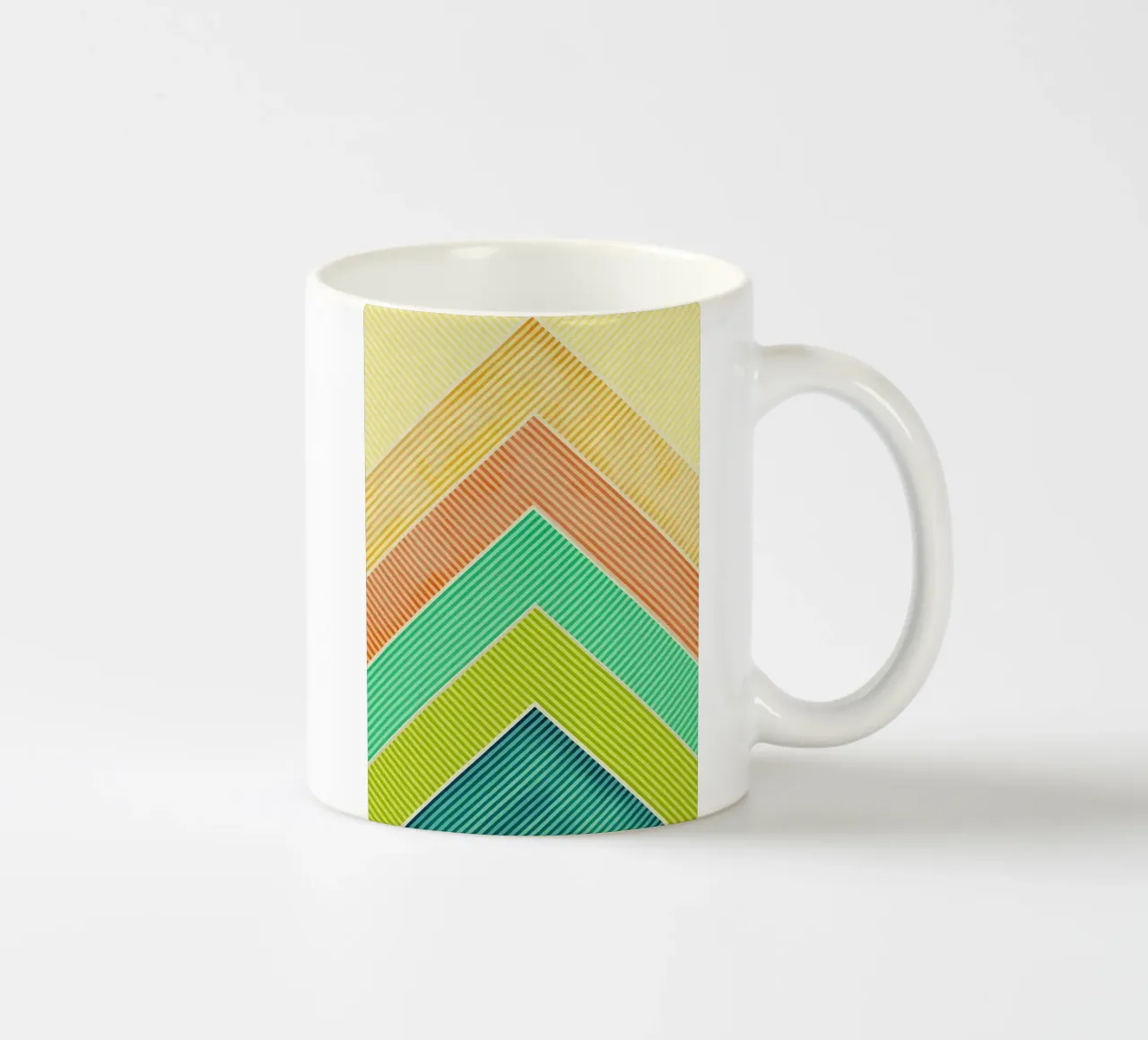 abstrakte geometrische Berge Linie Keramik Tasse von arkhanz