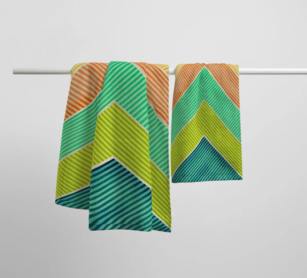 abstract geometric mountains line towel by arkhanz