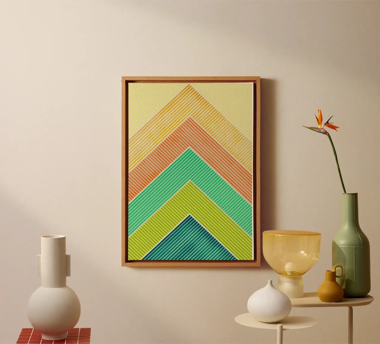 abstract geometric mountains line canvas by arkhanz