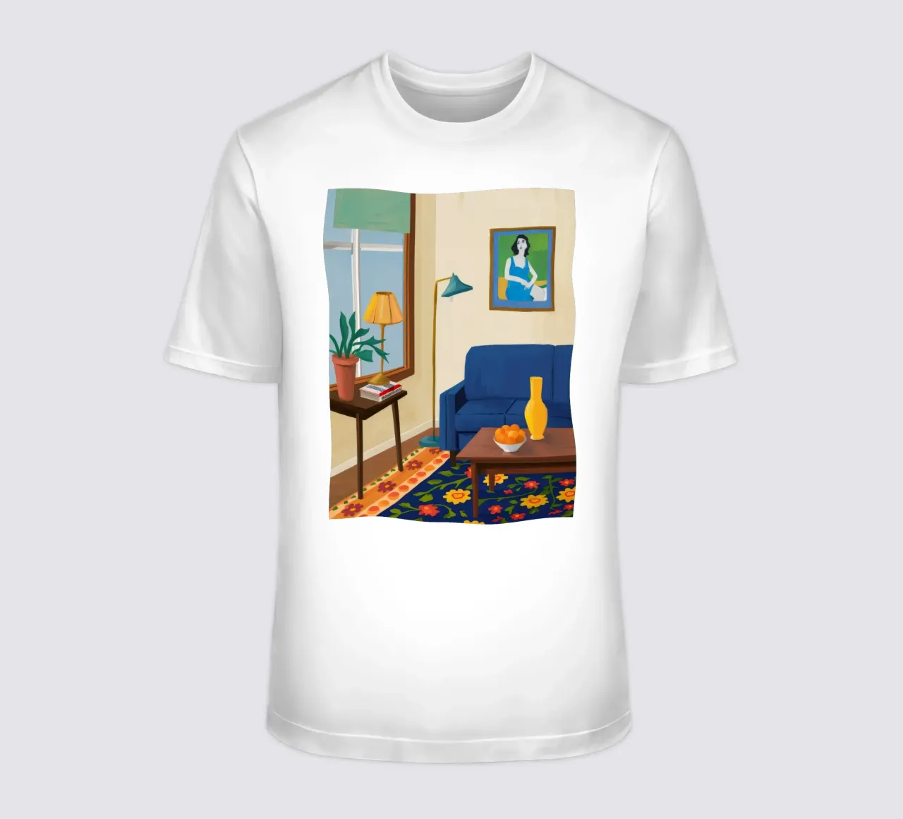 Blue Sofa Portrait t-shirt by Tiga Bersama