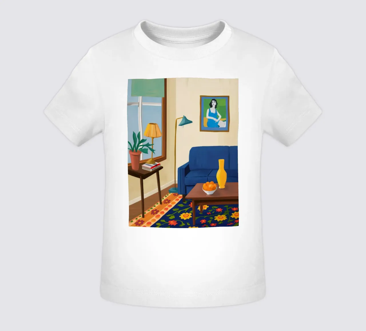 Portrait de canapé bleu t-shirt pour bébé de Tiga Bersama