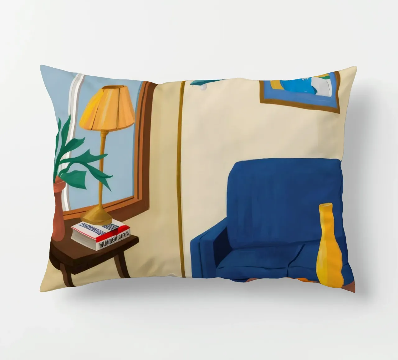 Blue Sofa Portrait decorative cushion by Tiga Bersama