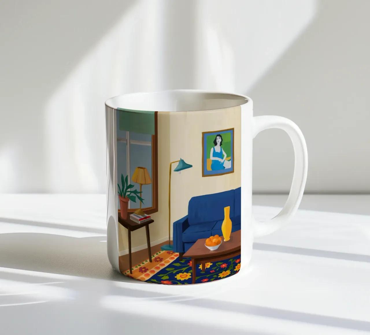 Ritratto di divano blu tazza in ceramica da Tiga Bersama