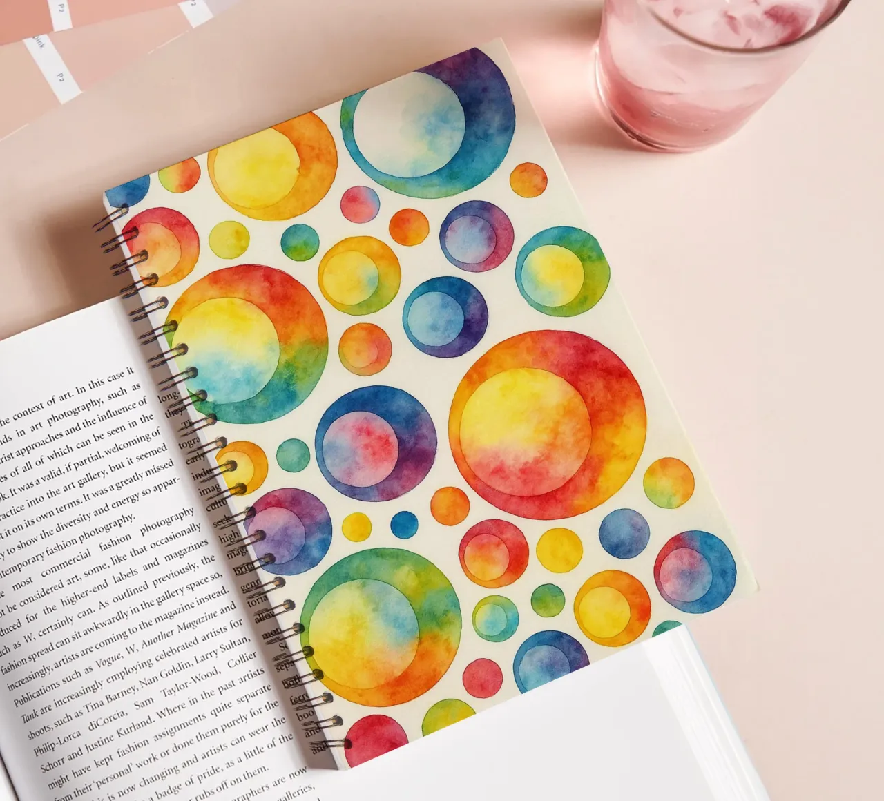 abstract geometric polcadot circle line spiral notebook by arkhanz