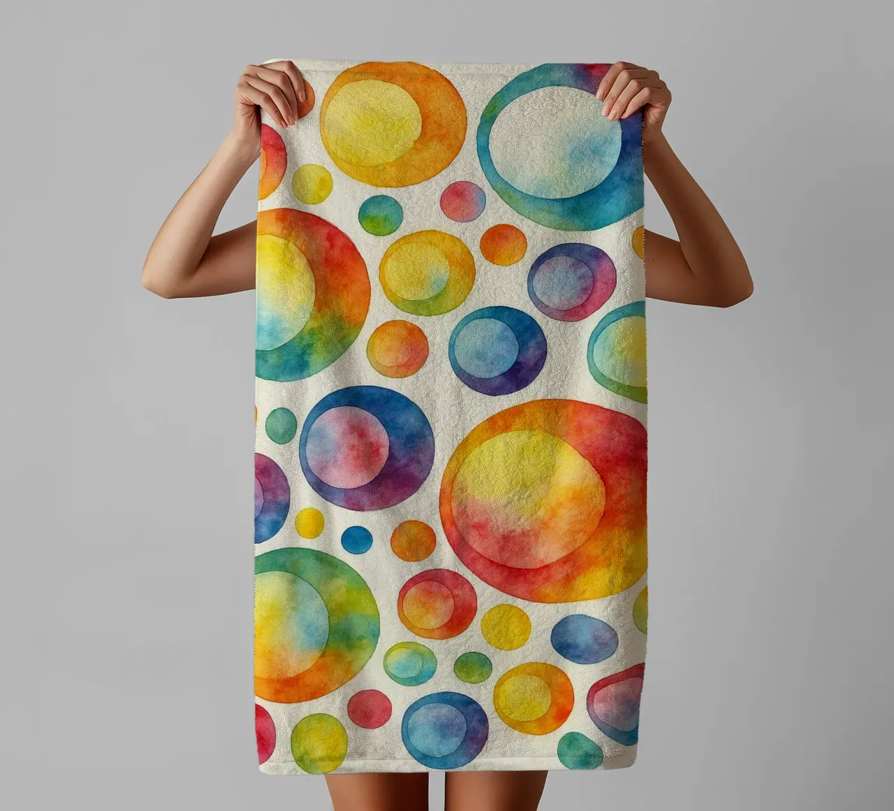 abstract geometric polcadot circle line towel by arkhanz