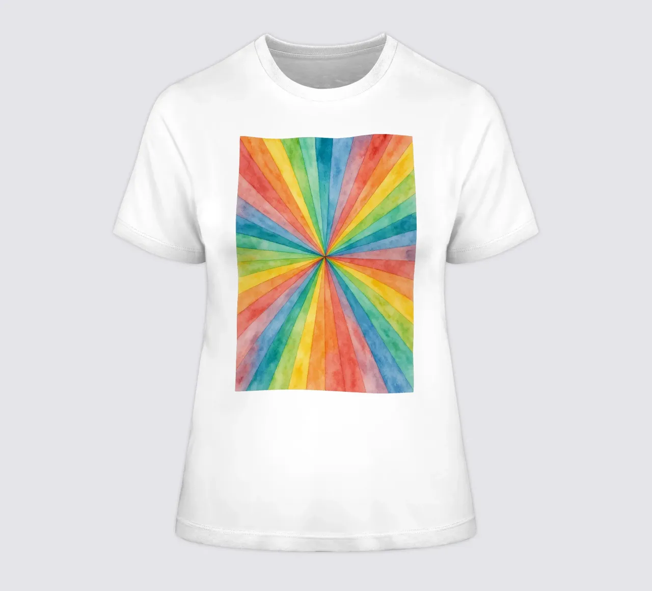 abstract geometric rainbow line women's fitted t-shirt by arkhanz