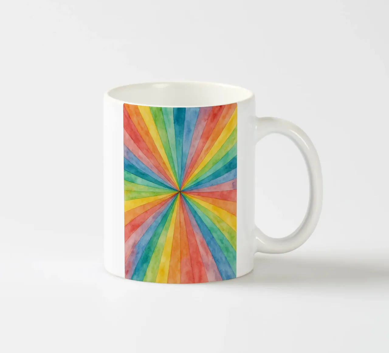 linea geometrica astratta dell'arcobaleno tazza in ceramica da arkhanz