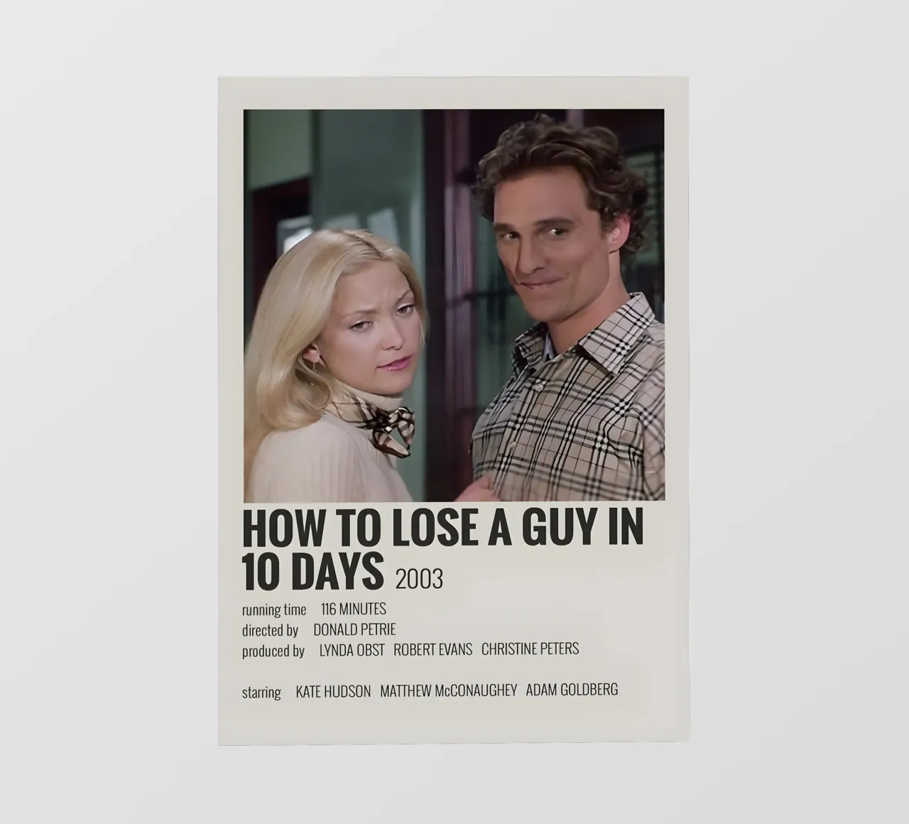 HOW TO LOSE A GUY IN 10 DAYS 2003 Backlit Folie von MVFminimalist