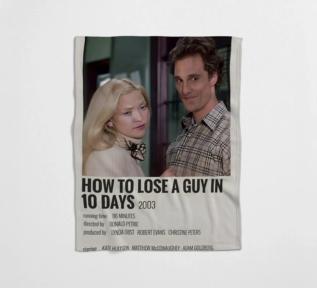 HOW TO LOSE A GUY IN 10 DAYS 2003 coperta in pile da MVFminimalist