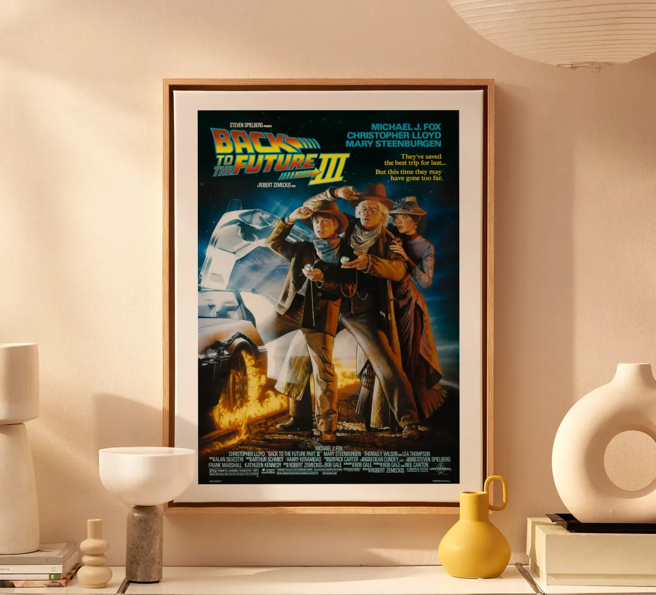 Back To The Future III oude films canvas met Baklijst van yurdom