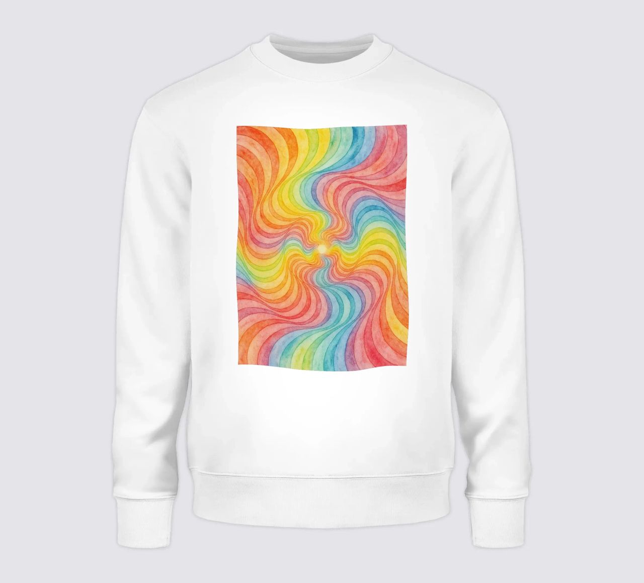 linea geometrica astratta di vortici arcobaleno felpa da arkhanz