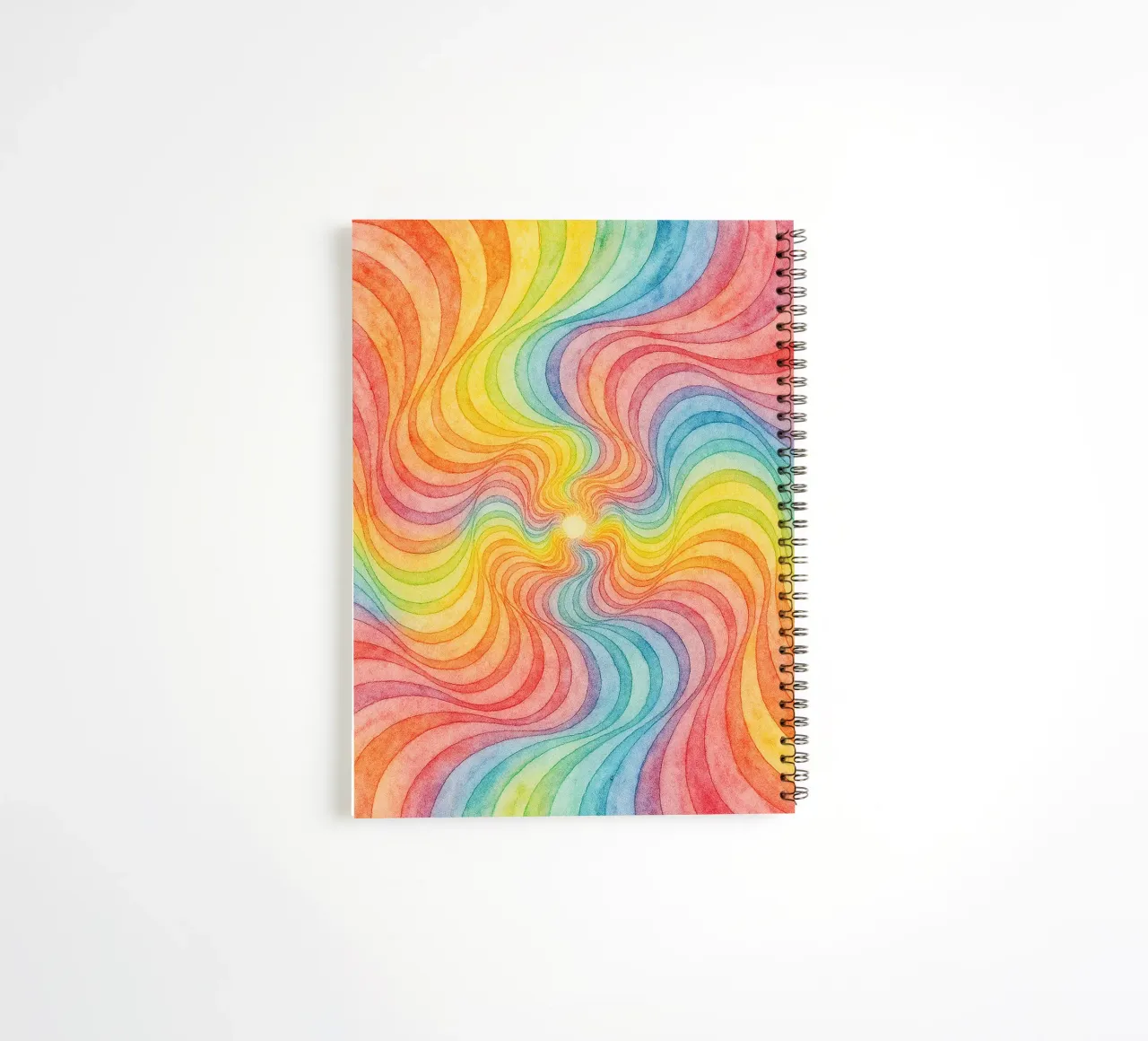 abstract geometric rainbow swirl line spiral notebook by arkhanz