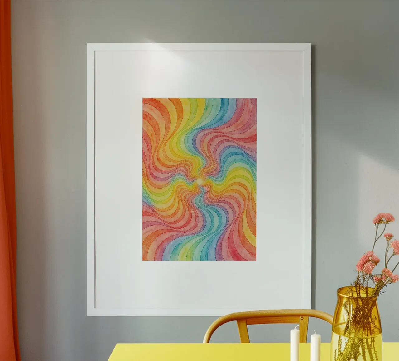 abstract geometric rainbow swirl line hahnemühle by arkhanz