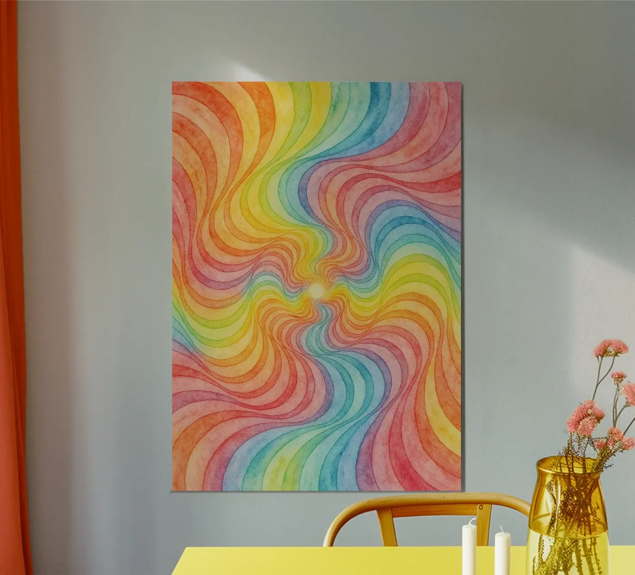abstract geometric rainbow swirl line hahnemühle by arkhanz