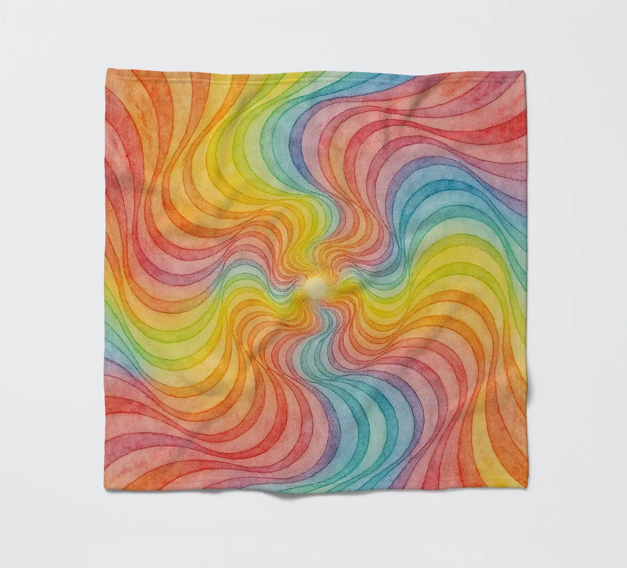 abstract geometric rainbow swirl line fleece blanket by arkhanz