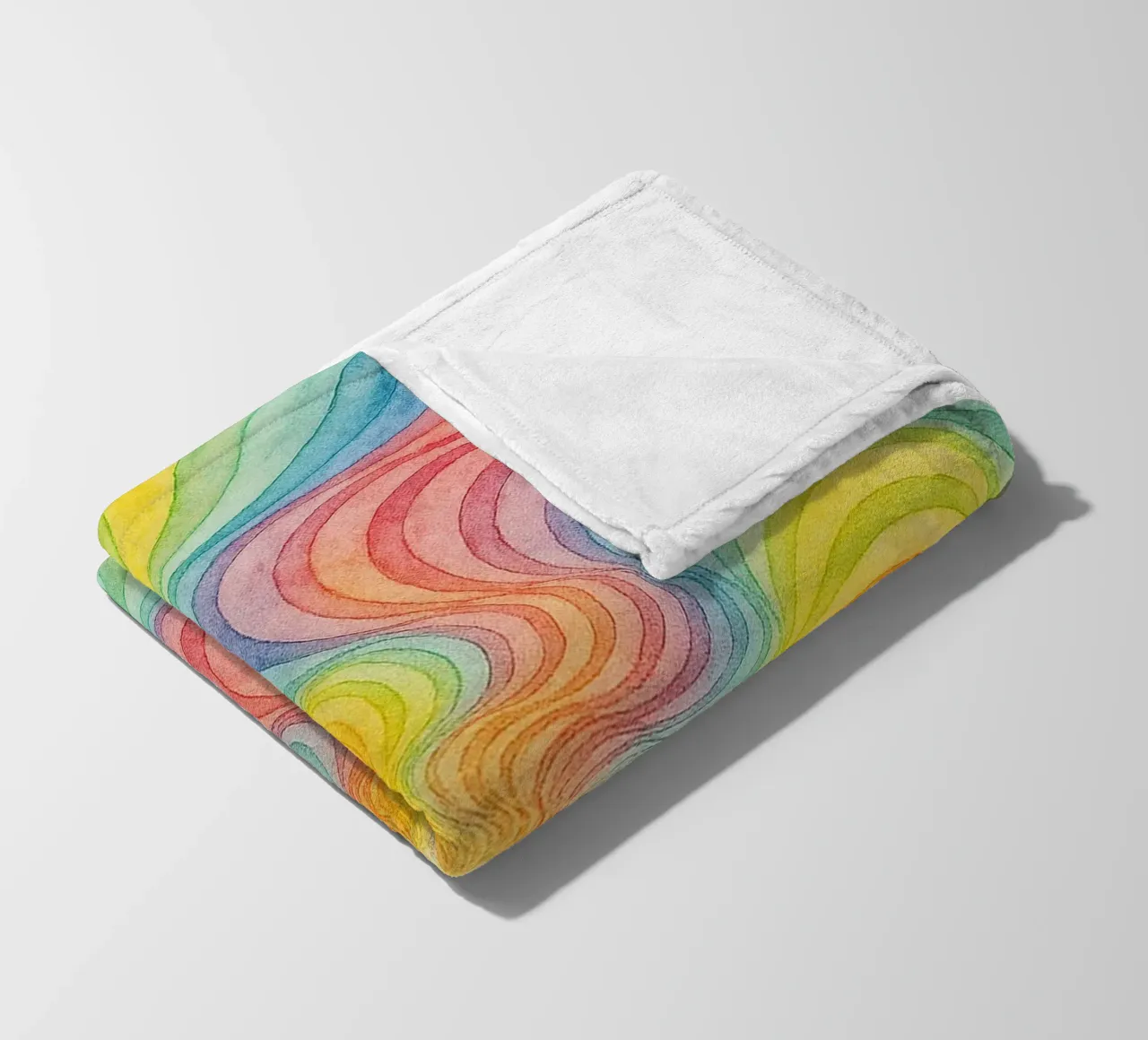 abstract geometric rainbow swirl line fleece blanket by arkhanz