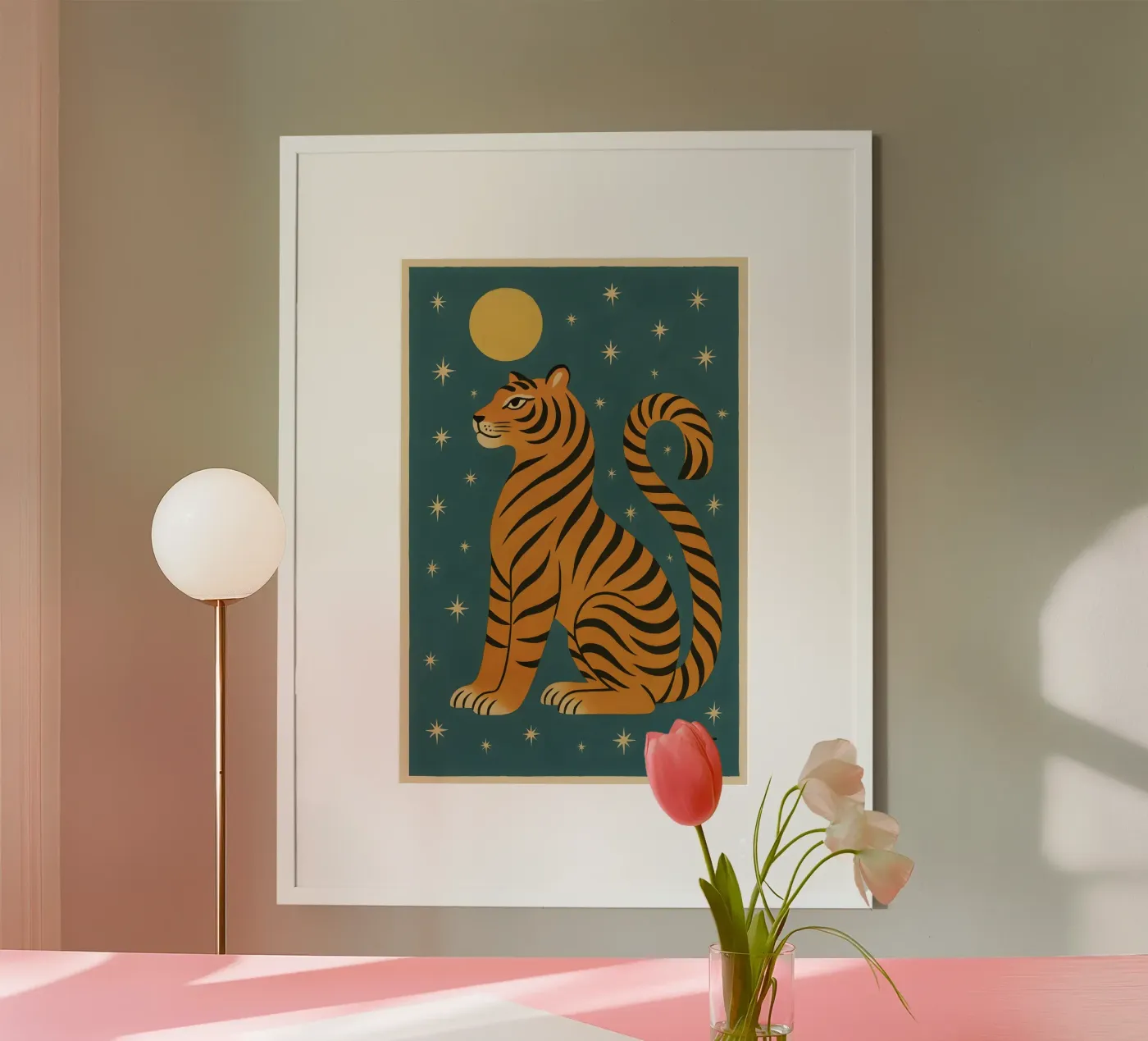 Celestial Moon Tiger poster van Art.Piece