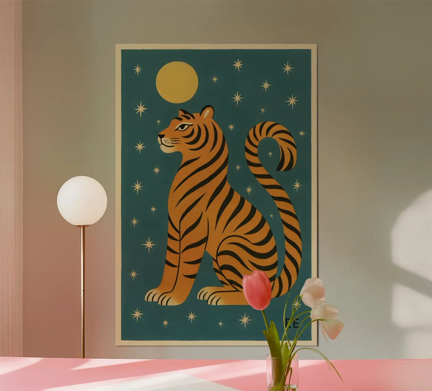 Celestial Moon Tiger poster van Art.Piece