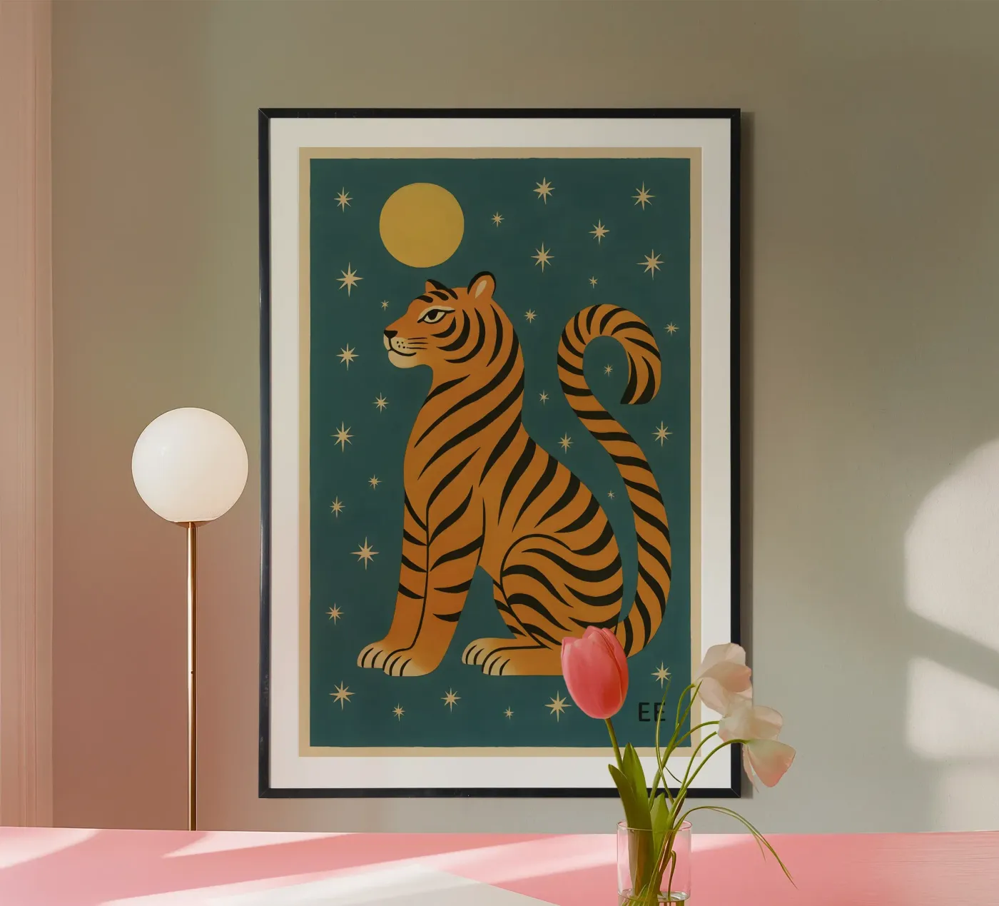 Celestial Moon Tiger poster van Art.Piece