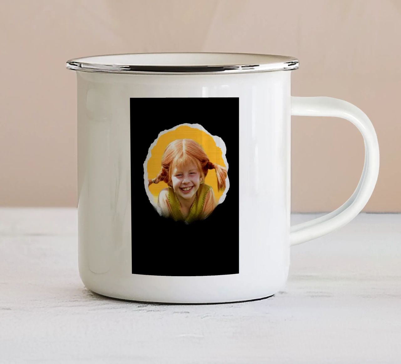 Pippi Calzelunghe Fanart CalzelungheF pippi calzelunghe ragazza f tazza in smalto da Greatest idea