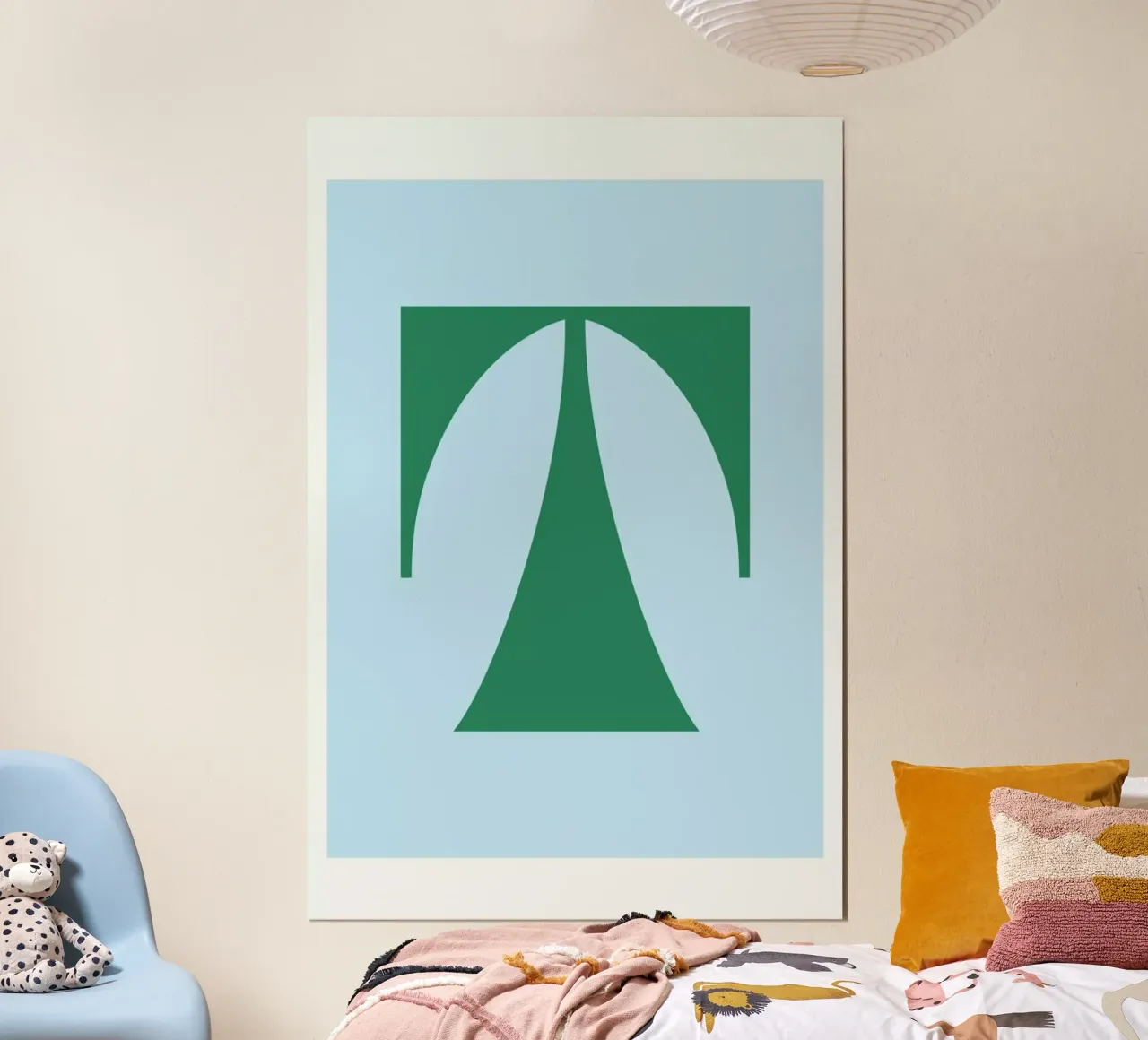 Colorful T poster con telaio in plastica da Mottos by Sinan Saydik