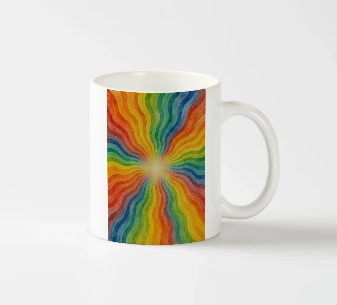 linea geometrica astratta dell'onda dell'arcobaleno tazza in ceramica da arkhanz