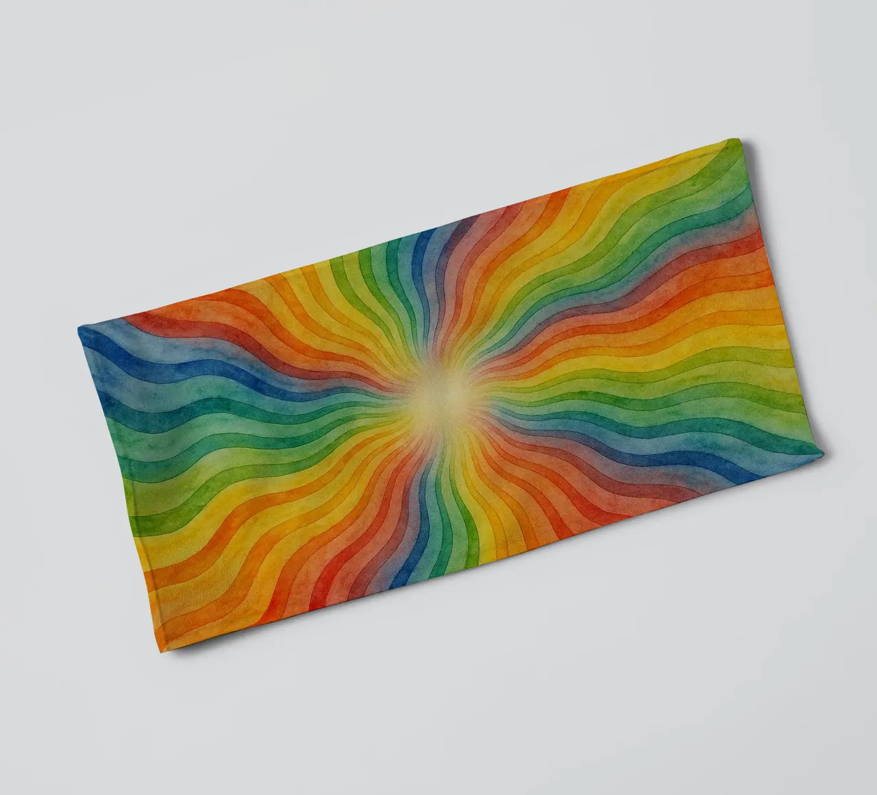 abstract geometric rainbow wave line towel by arkhanz