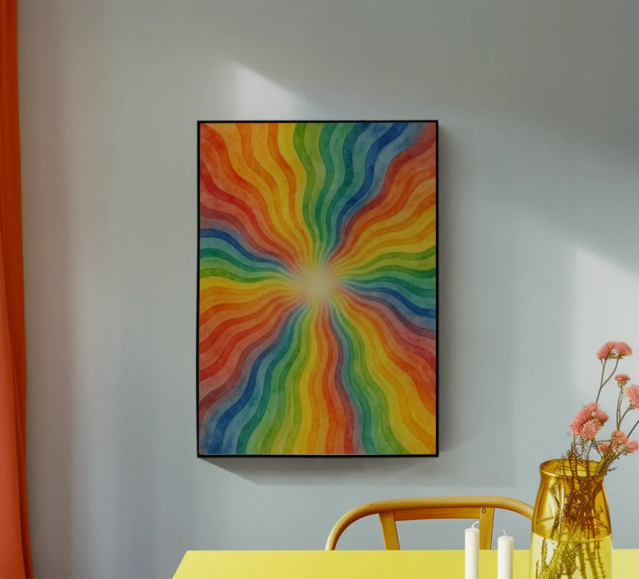 abstracto geométrico arco iris línea de onda metacrilato de arkhanz