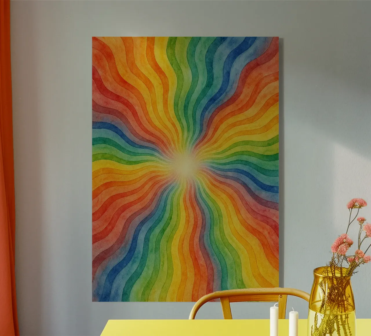 abstracto geométrico arco iris línea de onda metacrilato de arkhanz