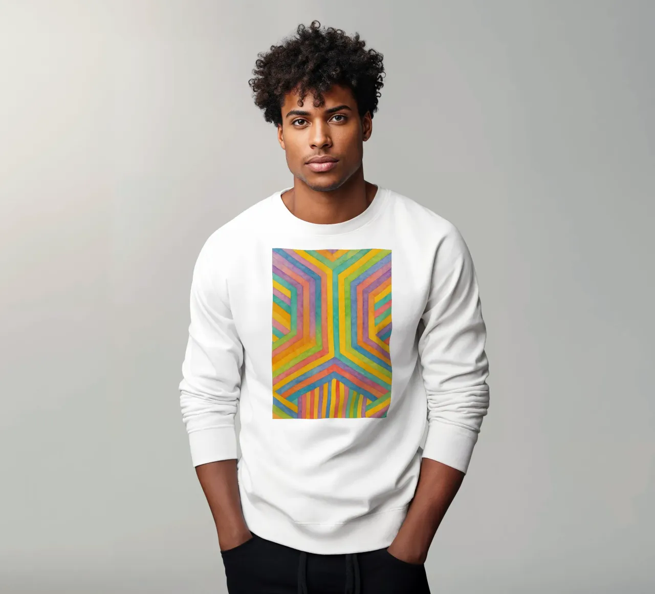 abstract geometric rectangle line art sweatshirt by arkhanz