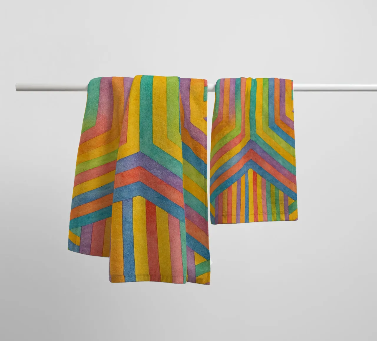 abstract geometric rectangle line art towel by arkhanz