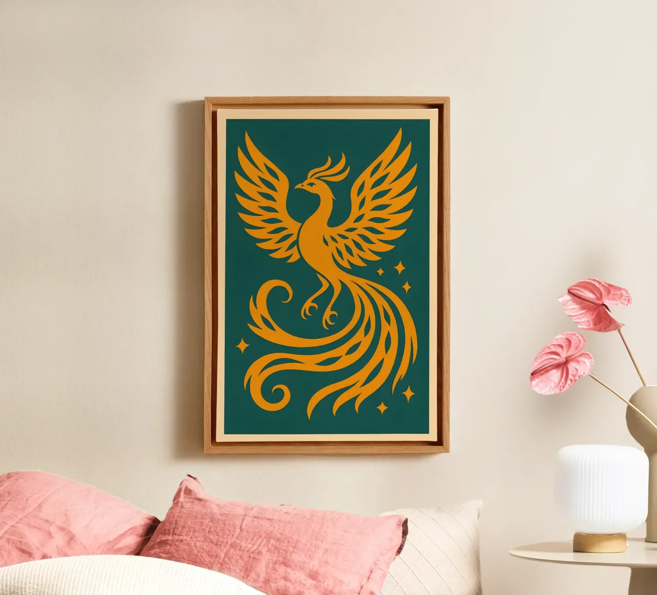 Rising Ember Phoenix tela con Cornice a cassetta da Art.Piece
